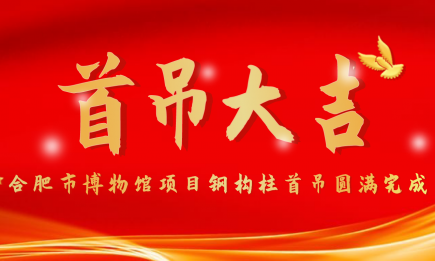 合肥市博物館項目鋼構(gòu)柱首吊圓滿完成！